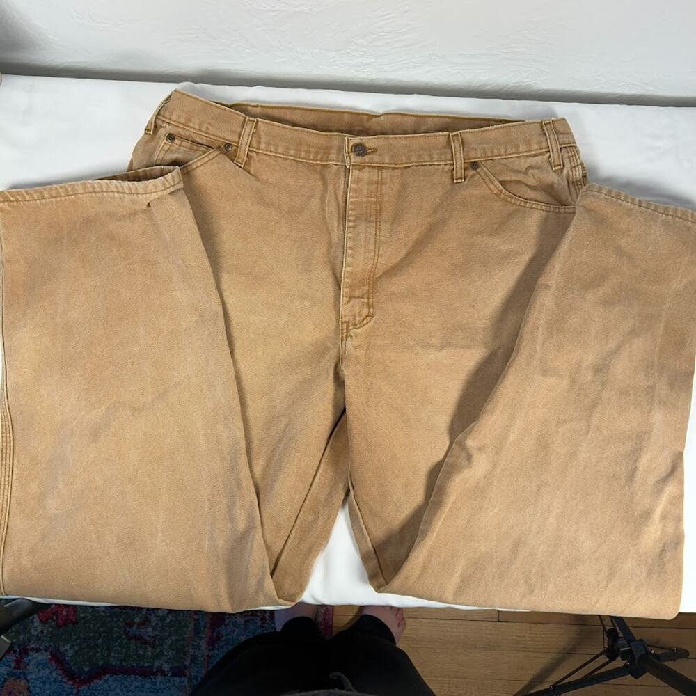 Dickies Men's Tan Carpenter Work Pants 38x30 Heavyweight Utility Chore